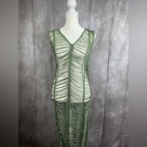 SHEIN Green Sheer Cover-Up